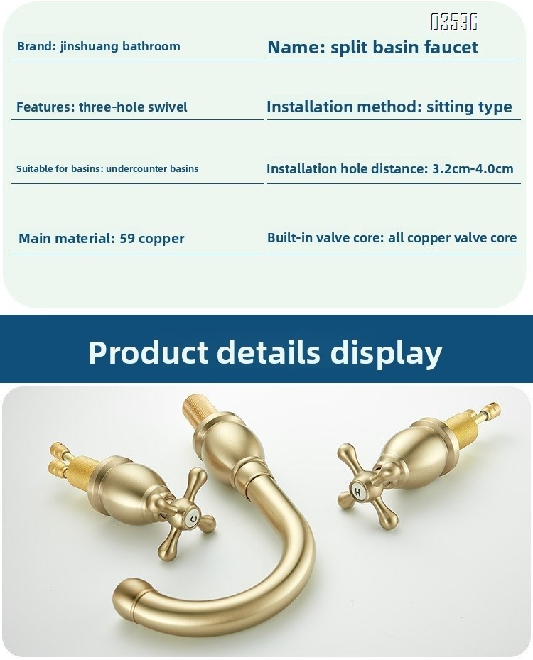 Two Handle 3 Holes Deck Mounted Basin Faucet Antique Brass Faucet for Luxury Antique Vanity Bathroom Sink Faucet