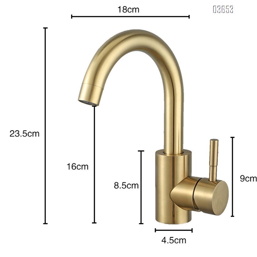 Modern Design Brushed Gold Sink Kitchen Hot and Cold Mixer Ceramic Valve Core Faucet Single Handle Tap for Kitchen and Basin