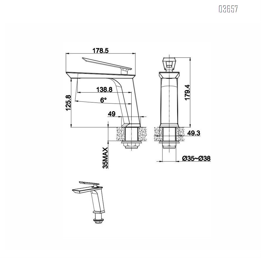 Modern Design Matte Black Single Handle Square Basin Faucet Brass Hot and Cold Mixer Tap Ceramic Valve Core for Bathroom