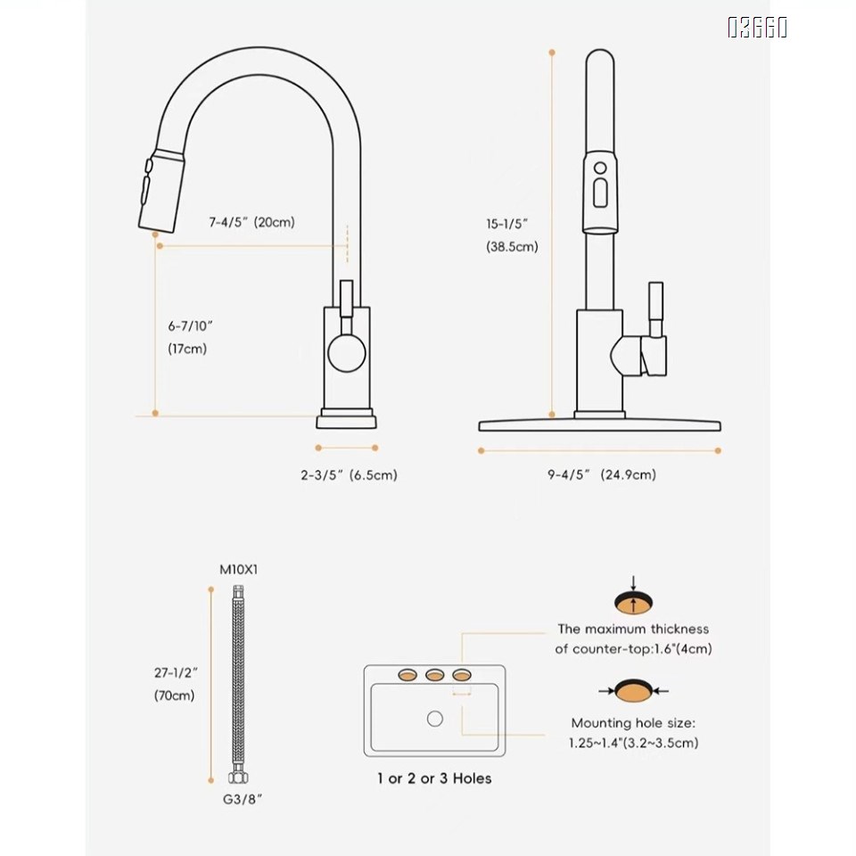 Multi-Function Deck-Mounted  Pull Down Kitchen Faucet 2 Spray Modes with Switch Button Ceramic Valve Core Kitchen Tap Mixer