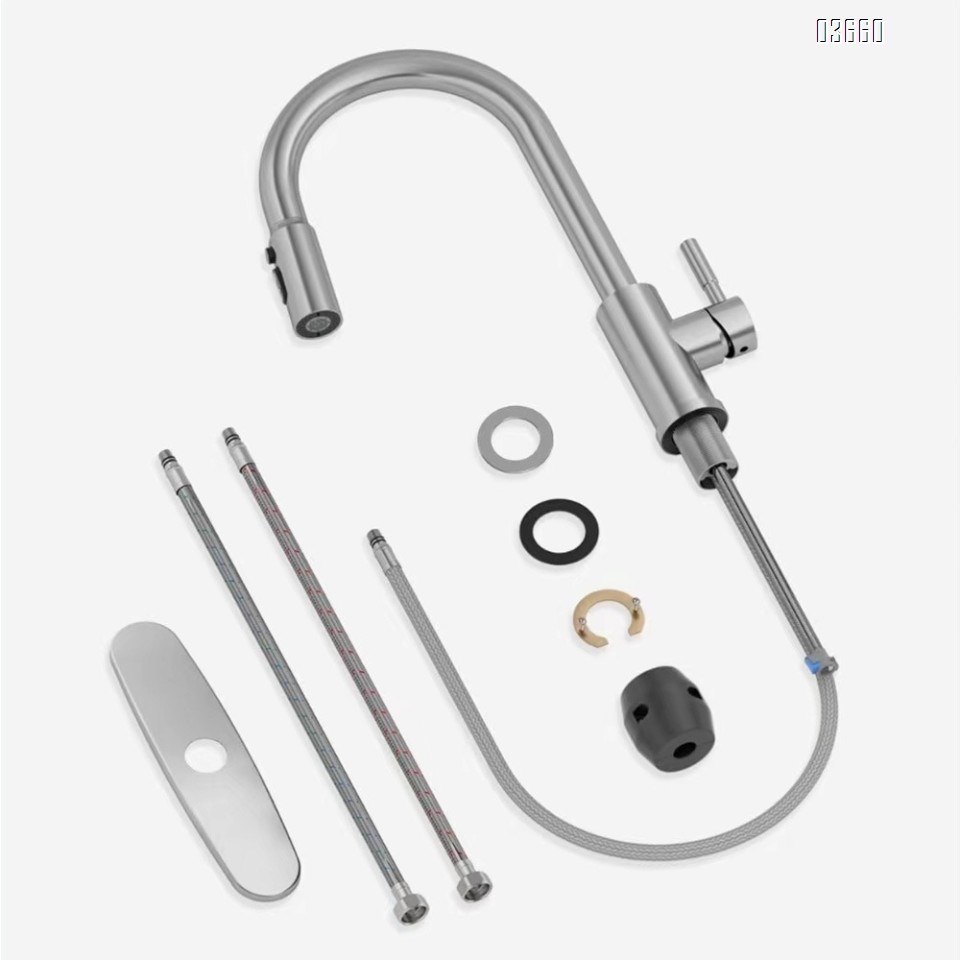 Multi-Function Deck-Mounted  Pull Down Kitchen Faucet 2 Spray Modes with Switch Button Ceramic Valve Core Kitchen Tap Mixer