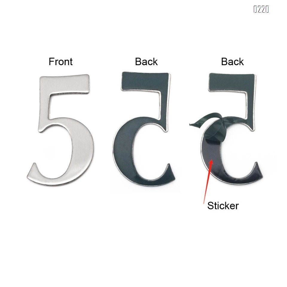 self adhesive house  number 5,1.4 inch Mailbox Numbers,304 Stainless Steel