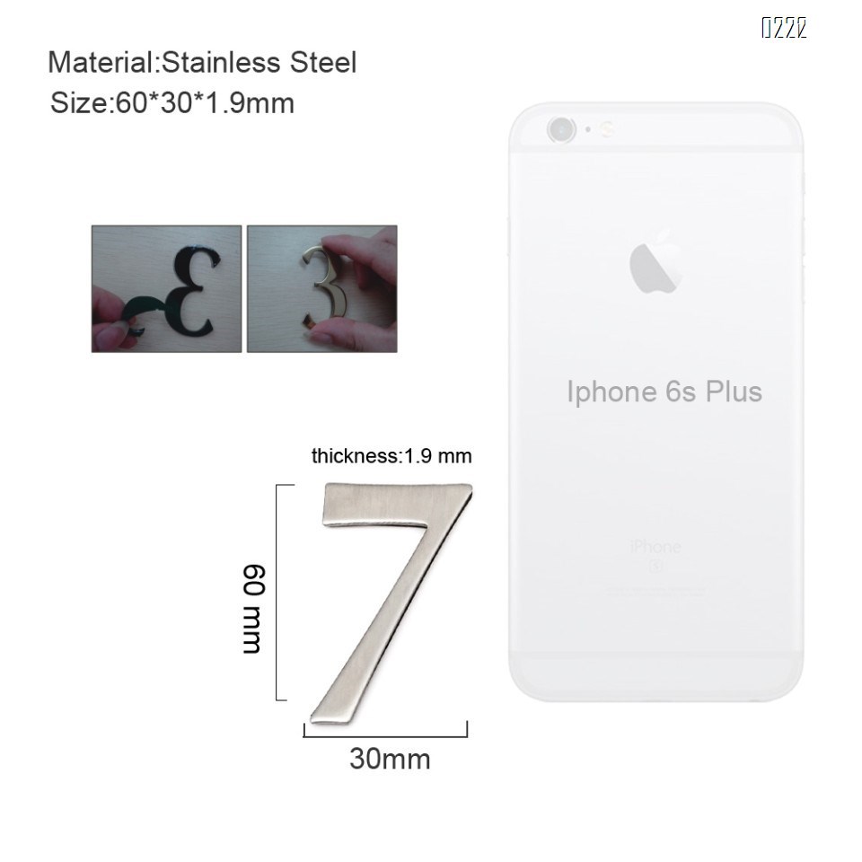 self adhesive house  number 7,1.4 inch Mailbox Numbers,304 Stainless Steel