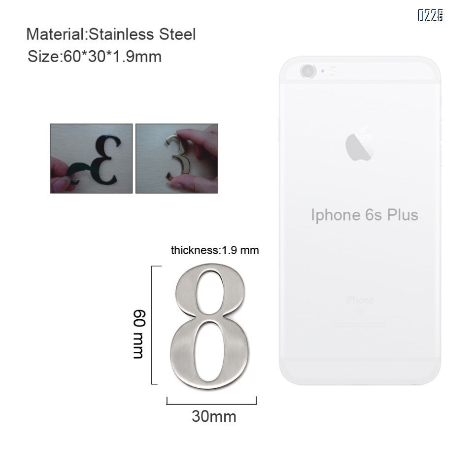 self adhesive house  number 8,1.4 inch Mailbox Numbers,304 Stainless Steel