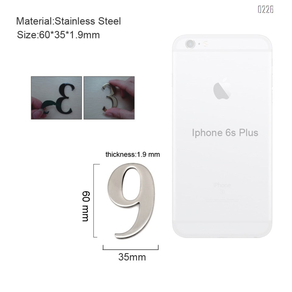 self adhesive house  number 9,1.4 inch Mailbox Numbers,304 Stainless Steel