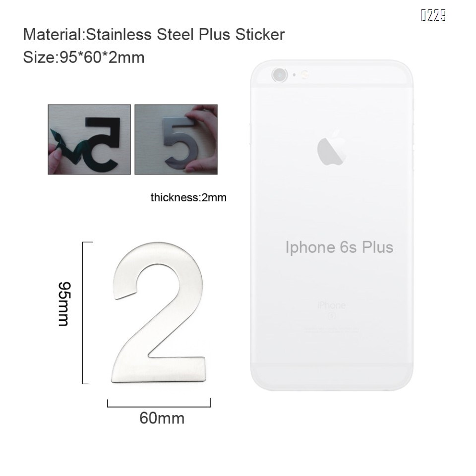 4 Inch House Numbers 2, Door Address Number Stickers for House/Apartment/Floor,  304 Stainless Steel