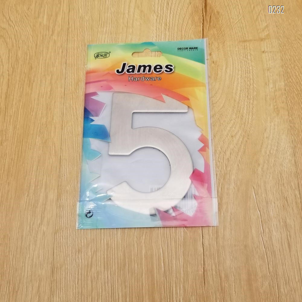 4 Inch House Numbers 5, Door Address Number Stickers for House/Apartment/Floor,  304 Stainless Steel