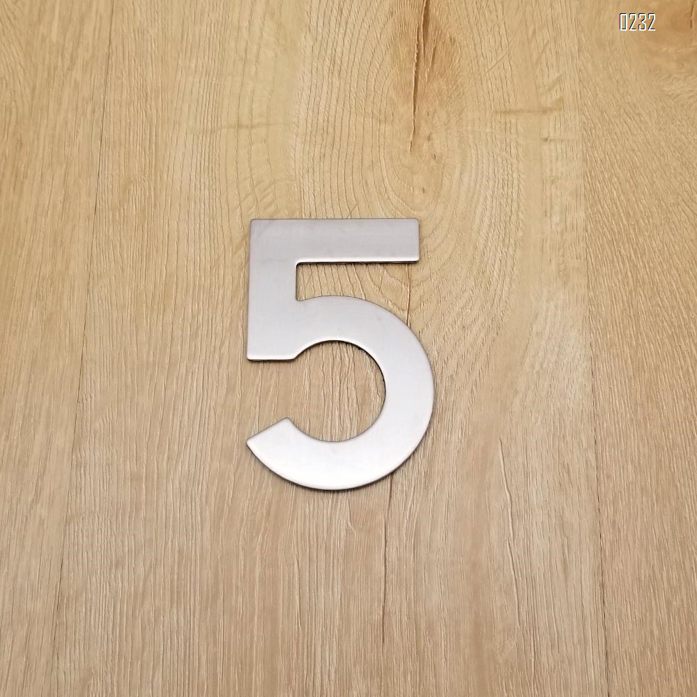 4 Inch House Numbers 5, Door Address Number Stickers for House/Apartment/Floor,  304 Stainless Steel
