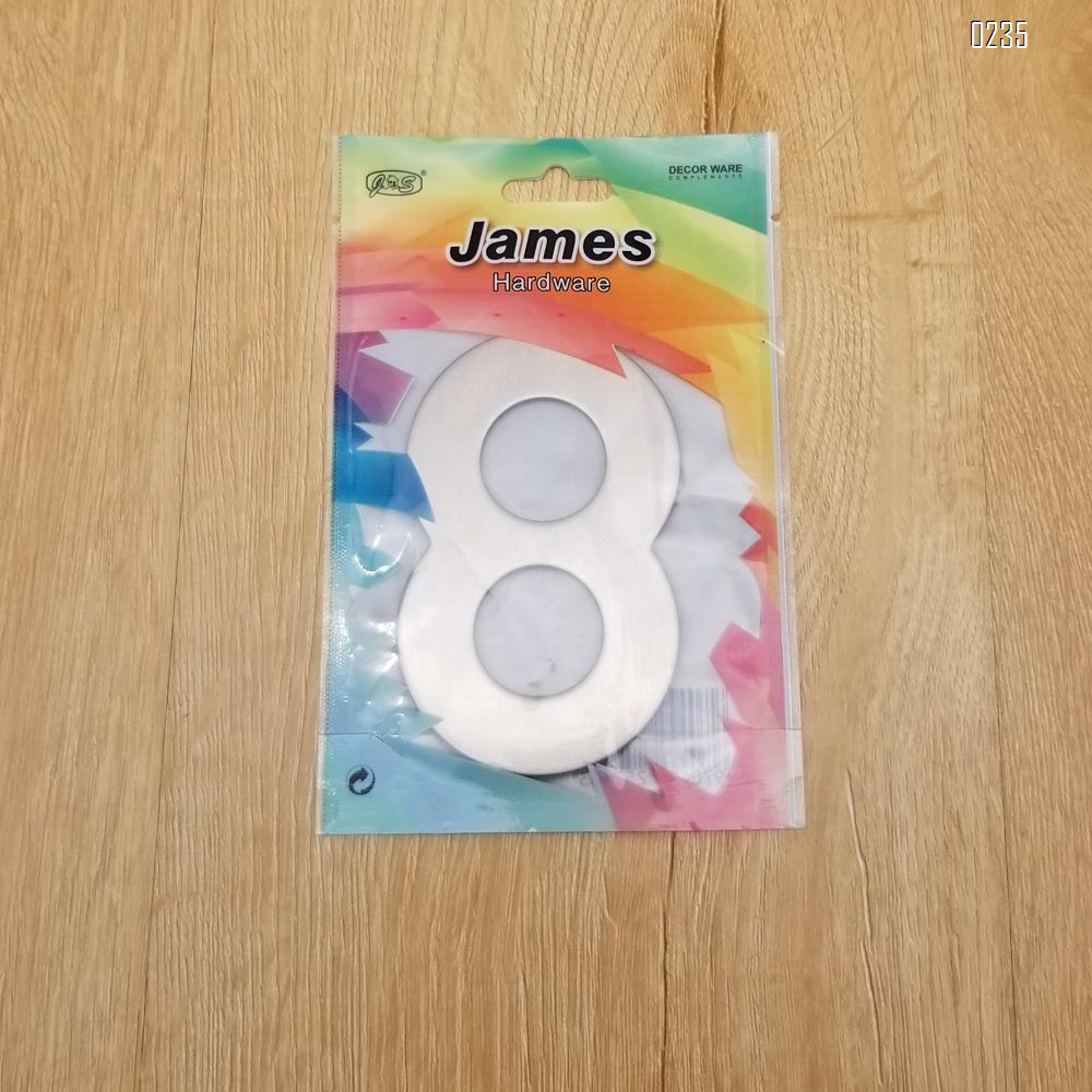 4 Inch House Numbers 8, Door Address Number Stickers for House/Apartment/Floor,  304 Stainless Steel