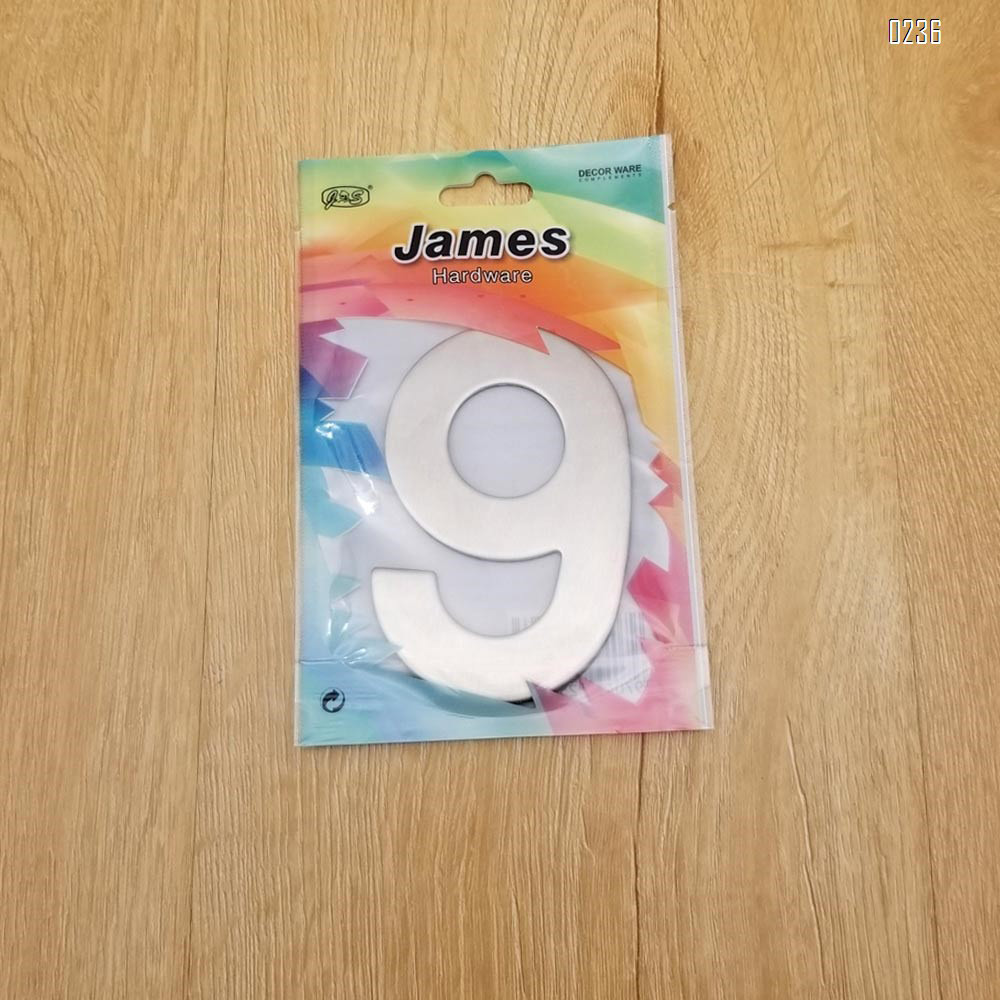 4 Inch House Numbers 9, Door Address Number Stickers for House/Apartment/Floor,  304 Stainless Steel