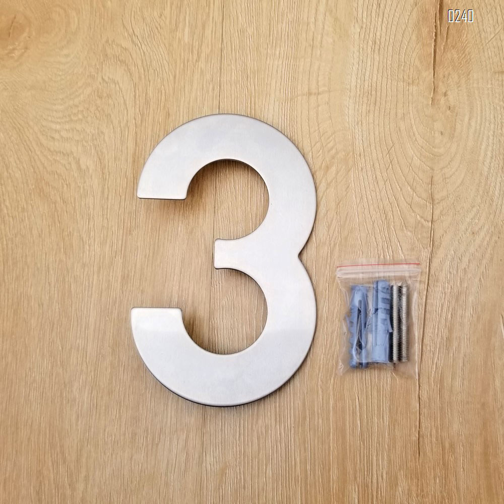 6 inch. Brushed 304 Stainless Steel Large Floating Modern House Numbers 2