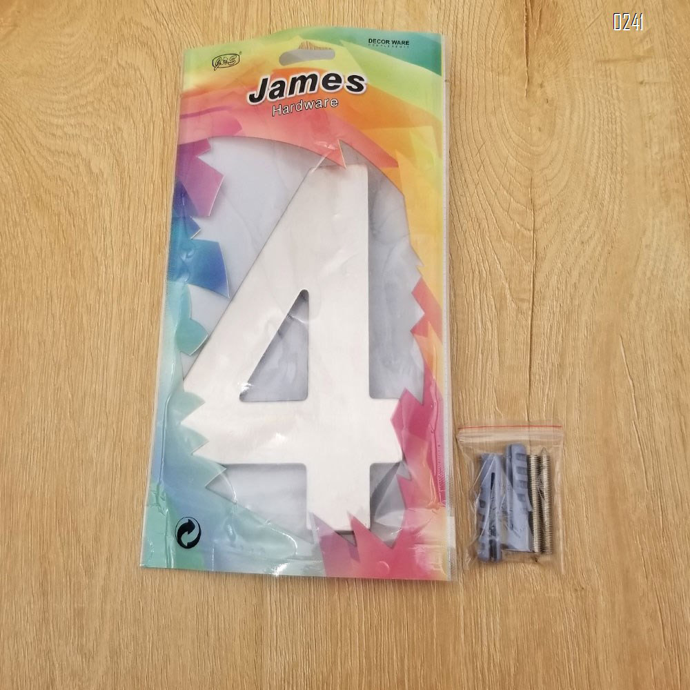 6 inch. Brushed 304 Stainless Steel Large Floating Modern House Numbers 4