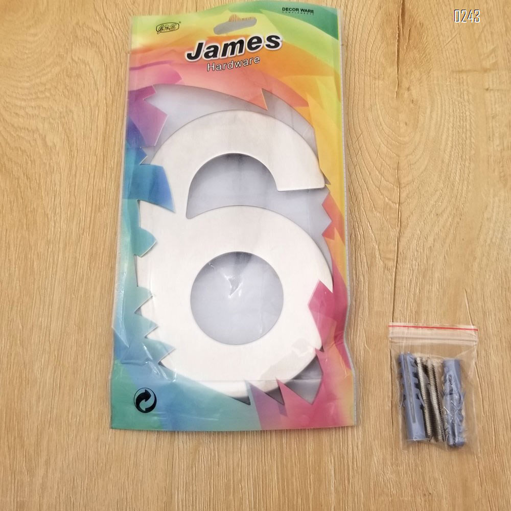 6 inch. Brushed 304 Stainless Steel Large Floating Modern House Numbers 6