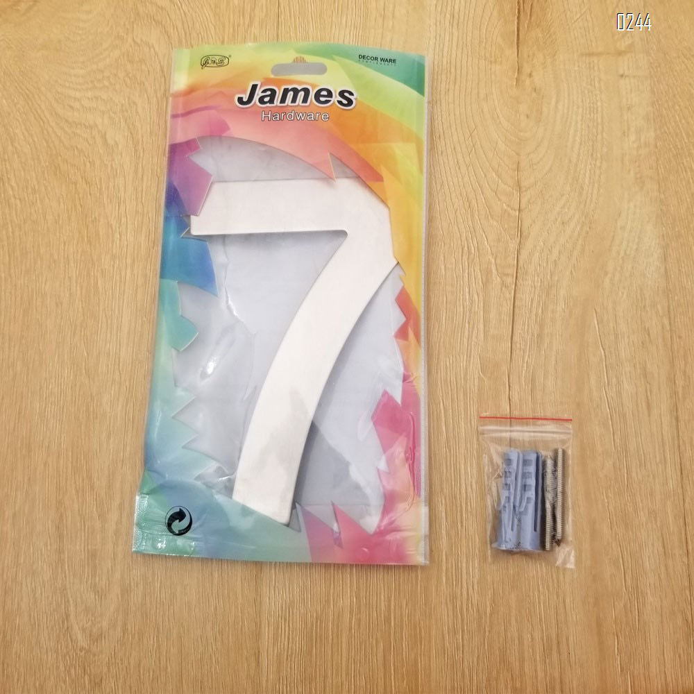 6 inch. Brushed 304 Stainless Steel Large Floating Modern House Numbers 7