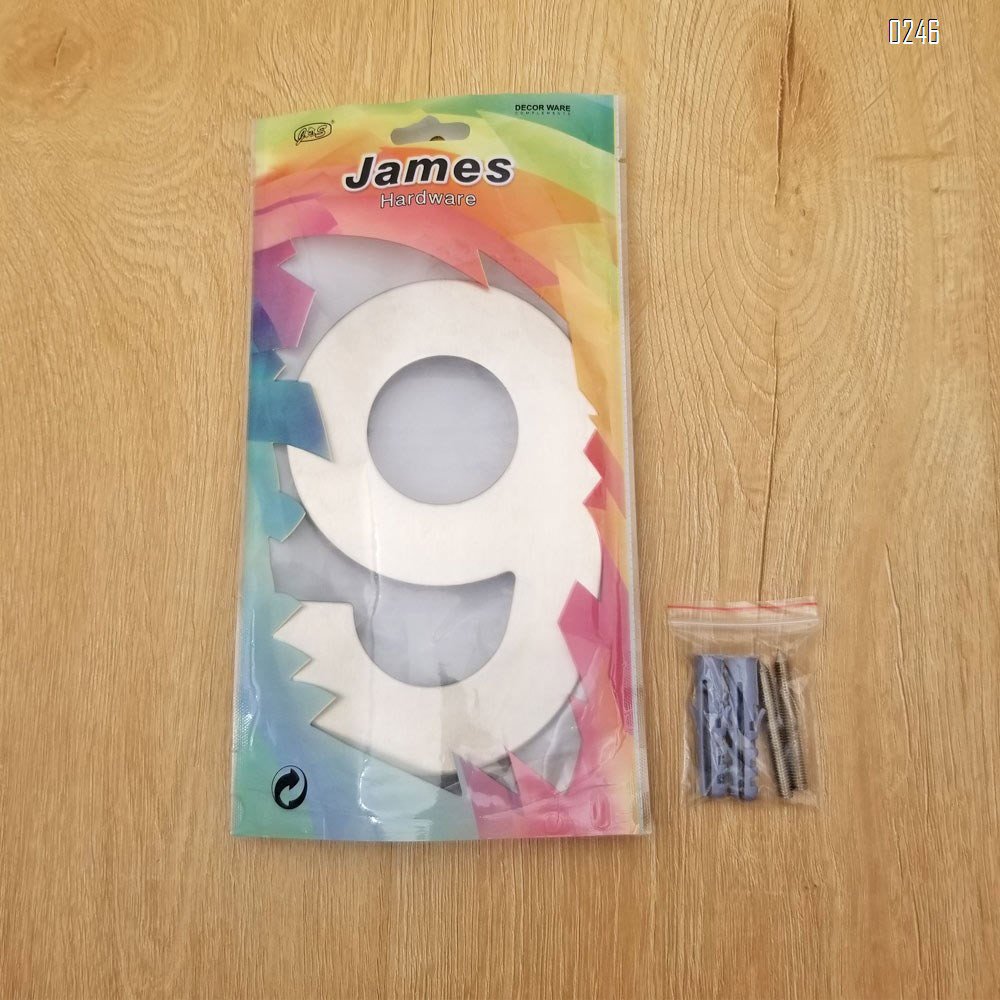 6 inch. Brushed 304 Stainless Steel Large Floating Modern House Numbers 9
