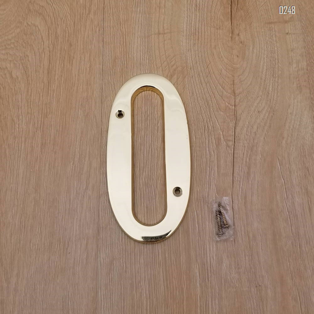 6 inch Copper Plaque for Outdoor Address Plate of Household Door Brass Number in 140 mm Grand Modern Door Number Hotel House Number 0