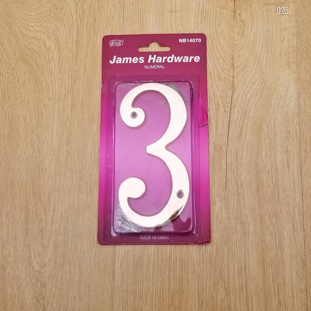 6 inch Copper Plaque for Outdoor Address Plate of Household Door Brass Number in 140 mm Grand Modern Door Number Hotel House Number 3