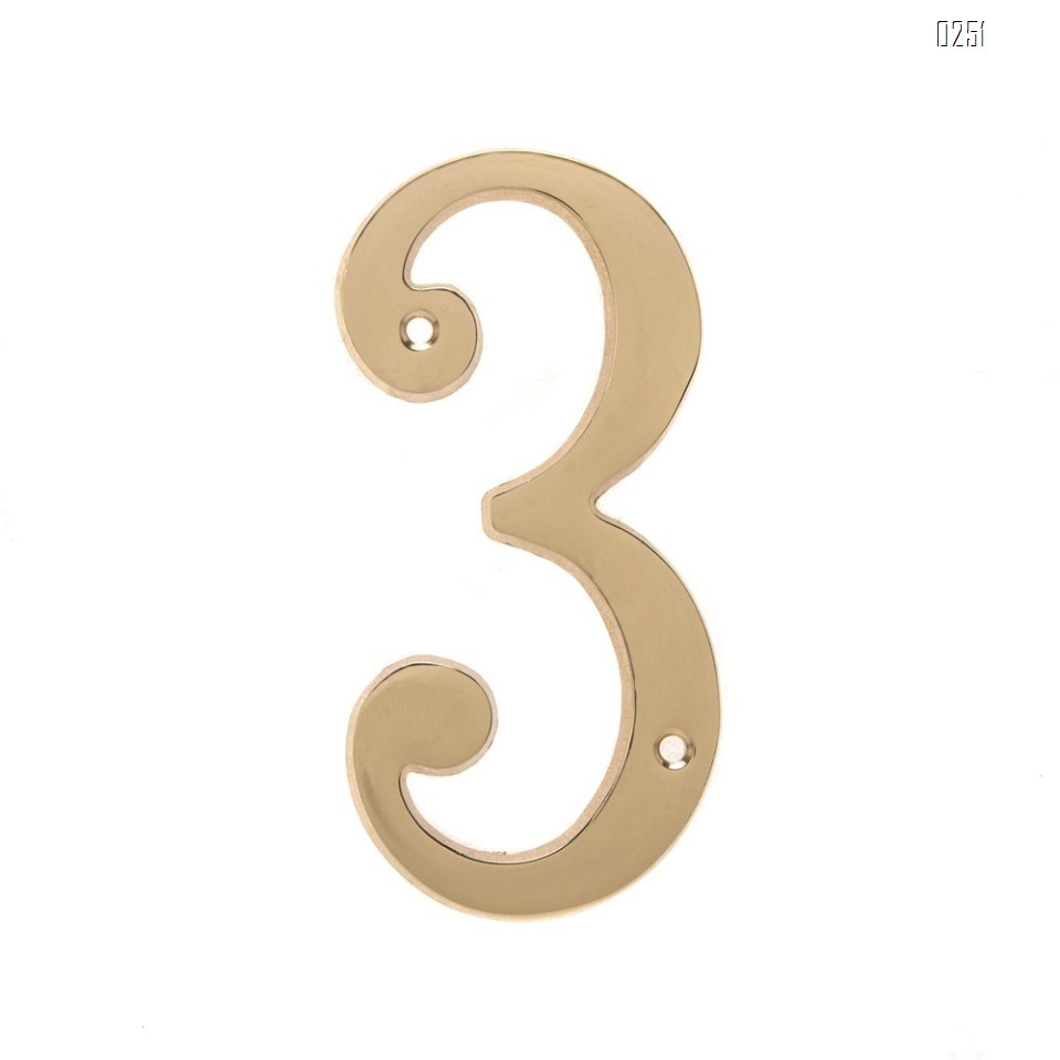 6 inch Copper Plaque for Outdoor Address Plate of Household Door Brass Number in 140 mm Grand Modern Door Number Hotel House Number 3