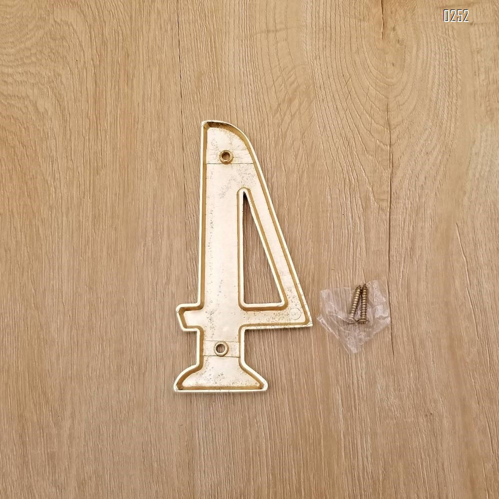 6 inch Copper Plaque for Outdoor Address Plate of Household Door Brass Number in 140 mm Grand Modern Door Number Hotel House Number 4
