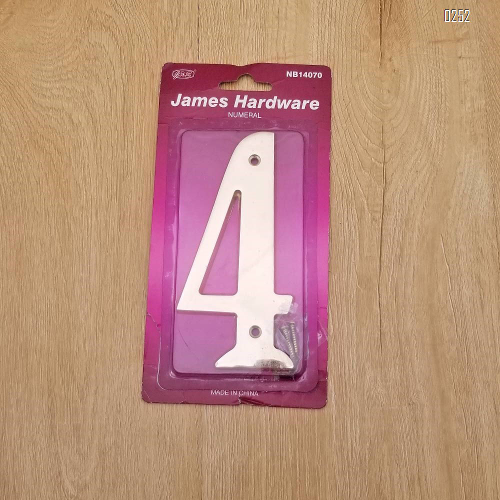 6 inch Copper Plaque for Outdoor Address Plate of Household Door Brass Number in 140 mm Grand Modern Door Number Hotel House Number 4