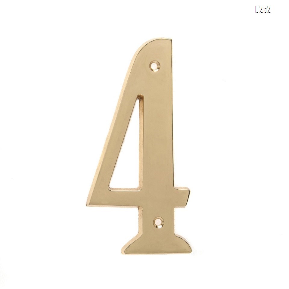 6 inch Copper Plaque for Outdoor Address Plate of Household Door Brass Number in 140 mm Grand Modern Door Number Hotel House Number 4