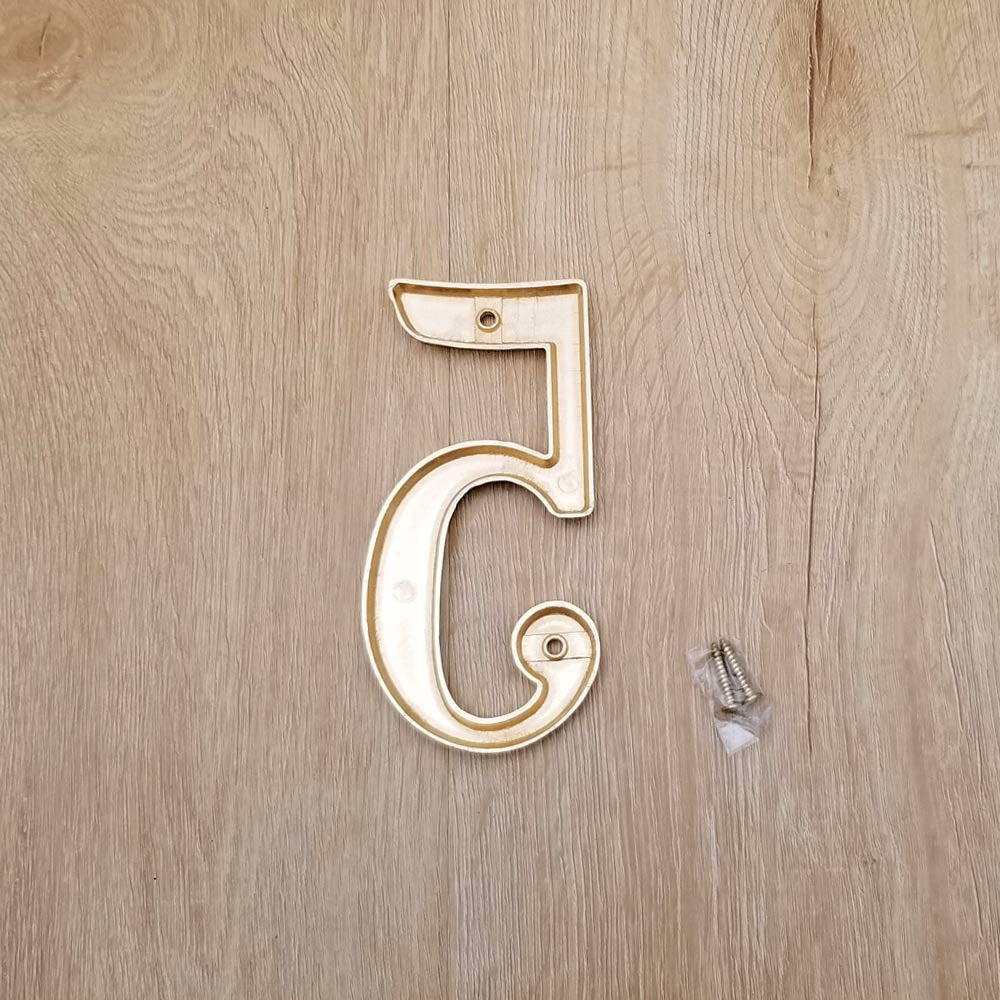 6 inch Copper Plaque for Outdoor Address Plate of Household Door Brass Number in 140 mm Grand Modern Door Number Hotel House Number 5