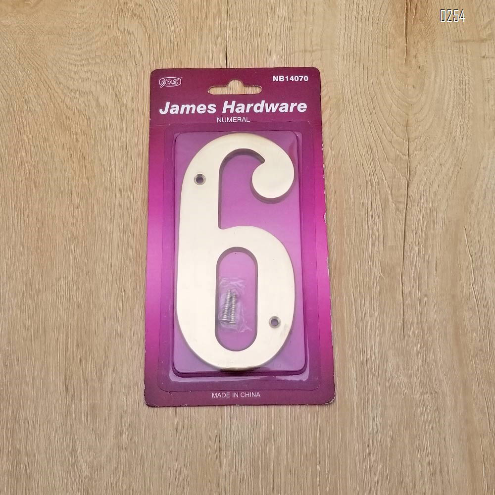 6 inch Copper Plaque for Outdoor Address Plate of Household Door Brass Number in 140 mm Grand Modern Door Number Hotel House Number 6