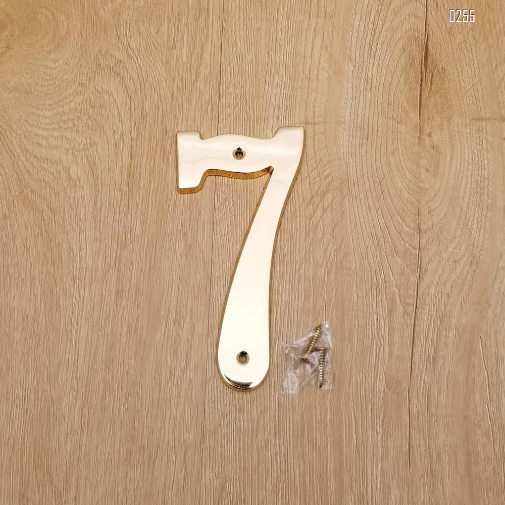 6 inch Copper Plaque for Outdoor Address Plate of Household Door Brass Number in 140 mm Grand Modern Door Number Hotel House Number 7