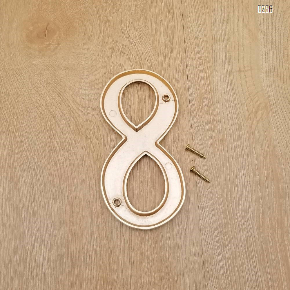 6 inch Copper Plaque for Outdoor Address Plate of Household Door Brass Number in 140 mm Grand Modern Door Number Hotel House Number 8