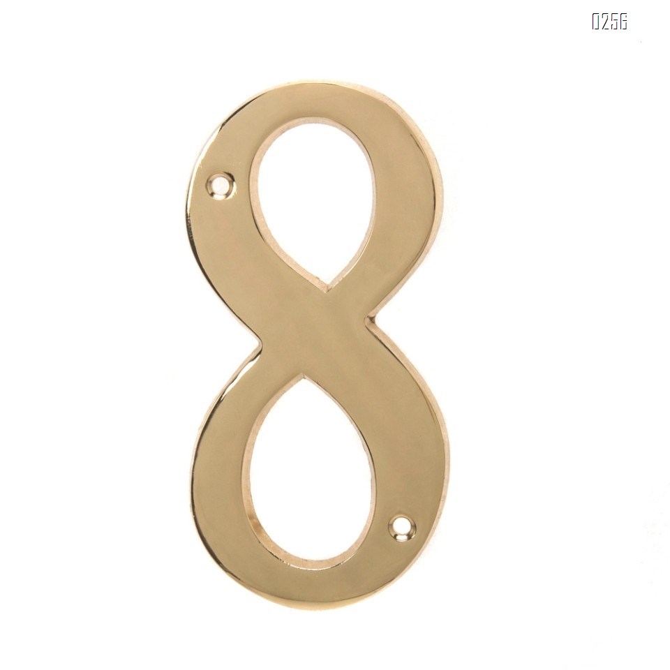 6 inch Copper Plaque for Outdoor Address Plate of Household Door Brass Number in 140 mm Grand Modern Door Number Hotel House Number 8