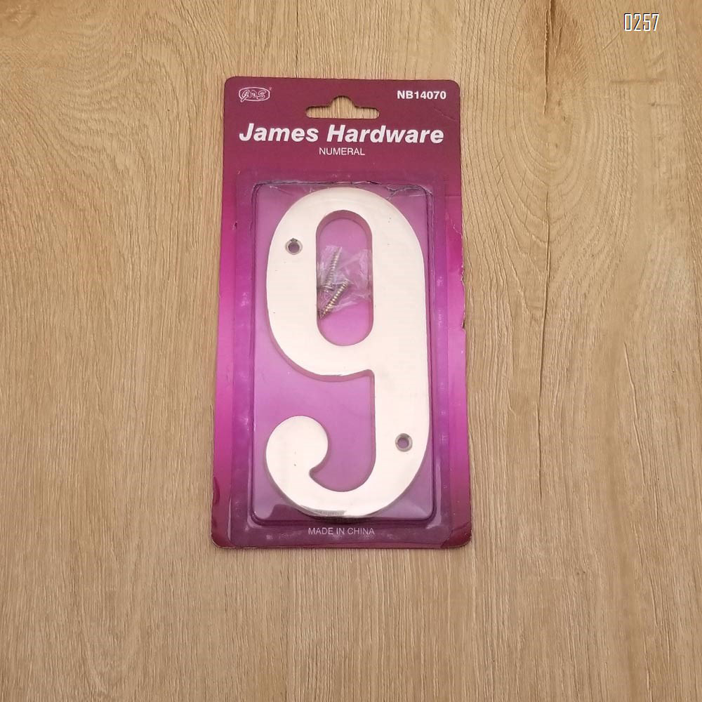 6 inch Copper Plaque for Outdoor Address Plate of Household Door Brass Number in 140 mm Grand Modern Door Number Hotel House Number 9