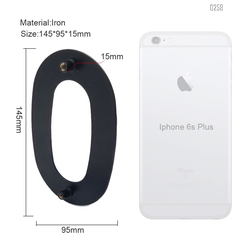 6 inch 145mm Big Modern House Number Hotel Home Door Room Number Outdoor Address Plaque Iron House Number 0