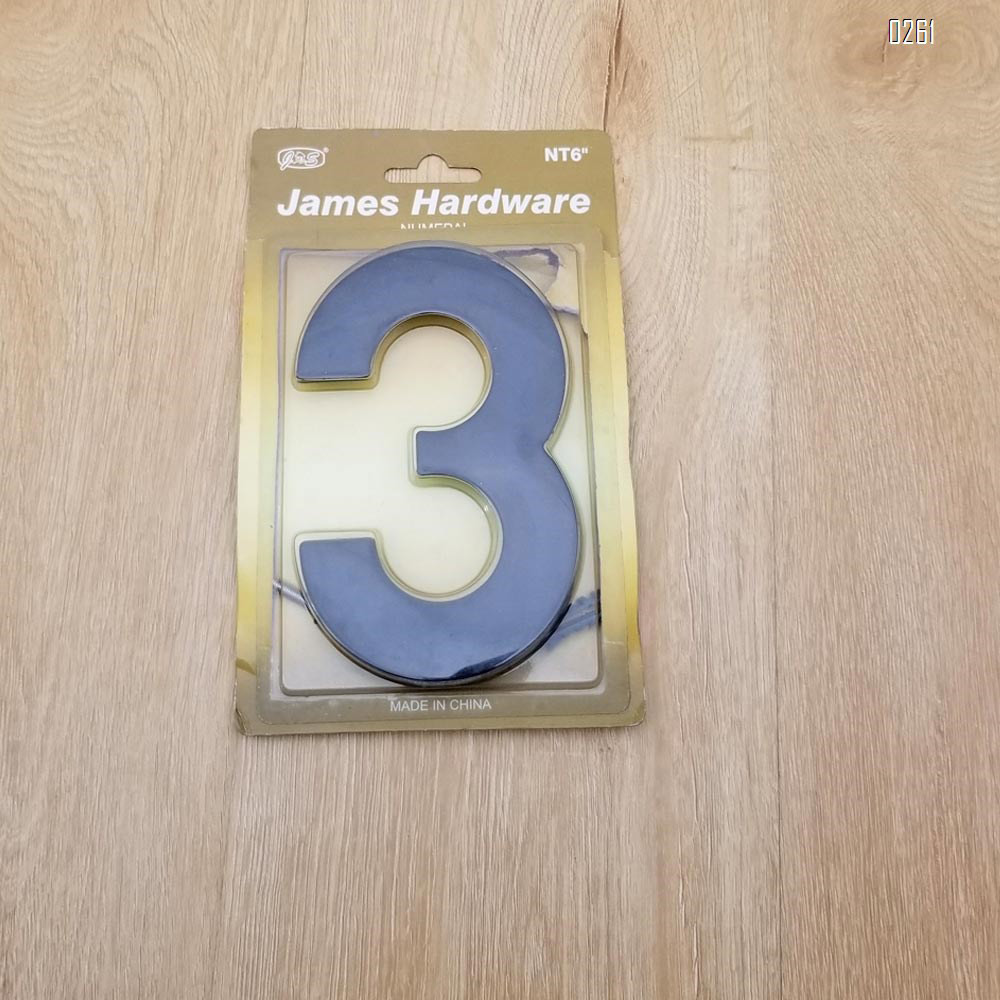 6 inch 145mm Big Modern House Number Hotel Home Door Room Number Outdoor Address Plaque Iron House Number 3