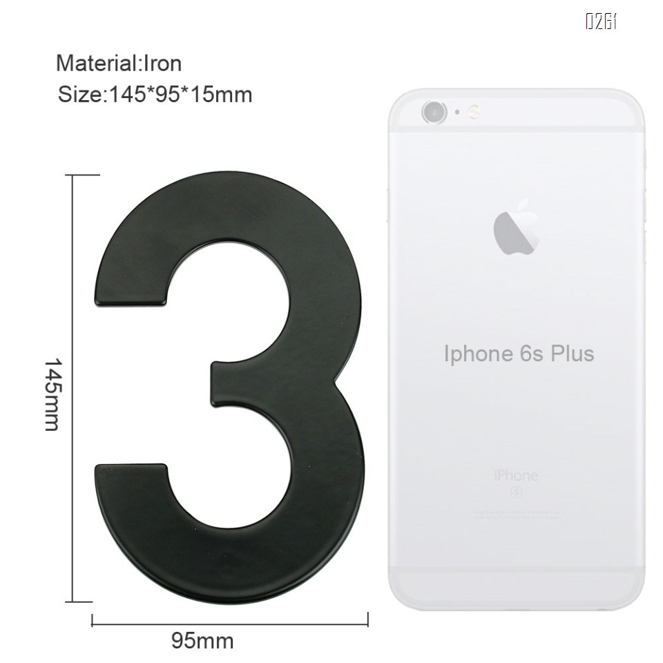 6 inch 145mm Big Modern House Number Hotel Home Door Room Number Outdoor Address Plaque Iron House Number 3