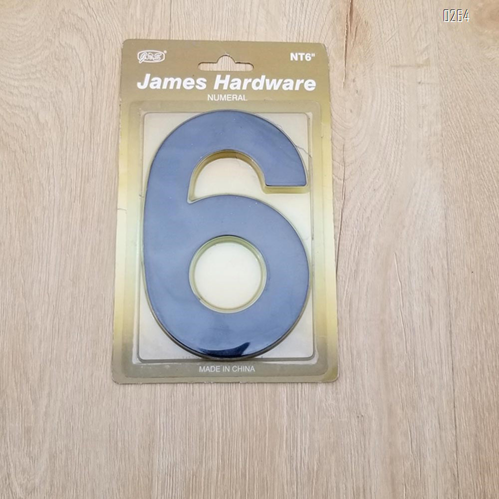 6 inch 145mm Big Modern House Number Hotel Home Door Room Number Outdoor Address Plaque Iron House Number 6