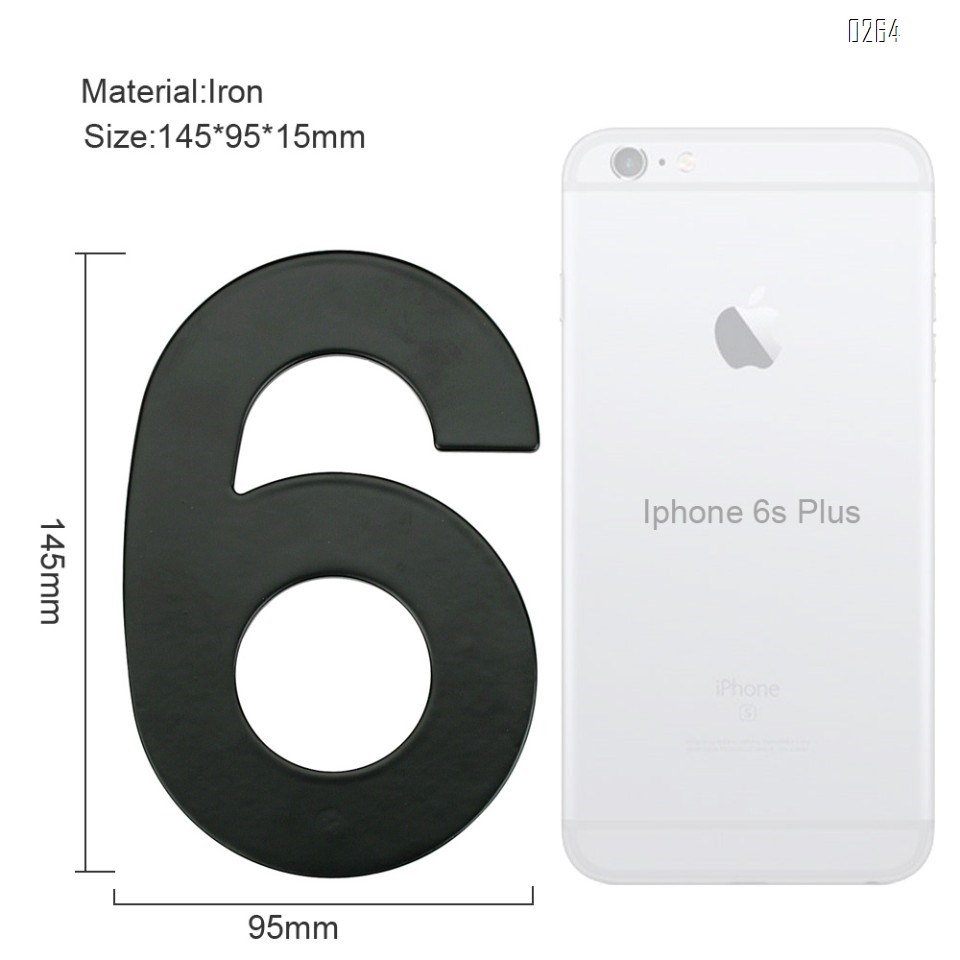 6 inch 145mm Big Modern House Number Hotel Home Door Room Number Outdoor Address Plaque Iron House Number 6