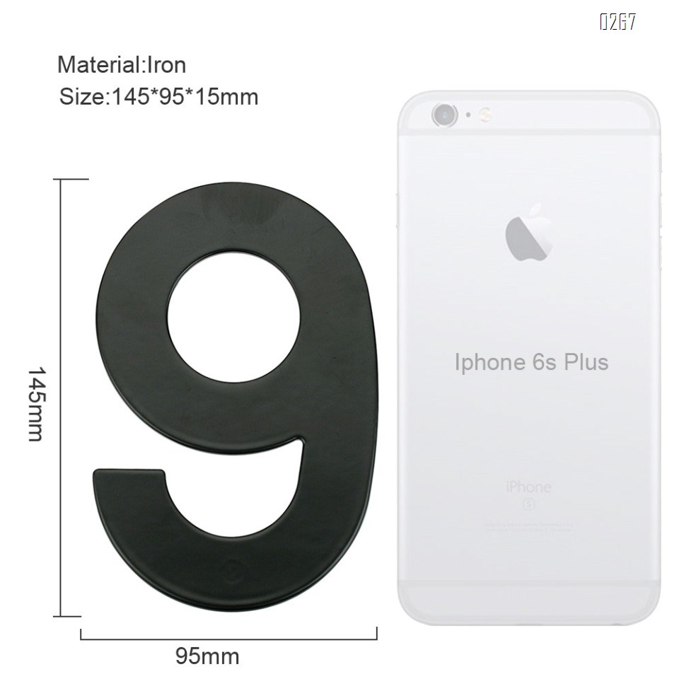6 inch 145mm Big Modern House Number Hotel Home Door Room Number Outdoor Address Plaque Iron House Number 9