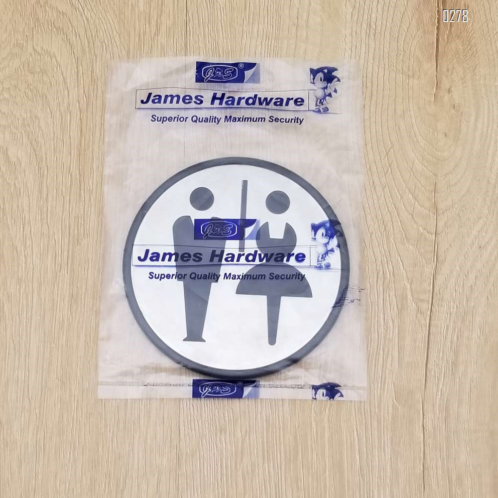 Self Sticker Round Unisex Sign  Restroom, Bathroom Door Sign for Offices, Businesses,Stainless Steel Plus Plastic bathroom signs