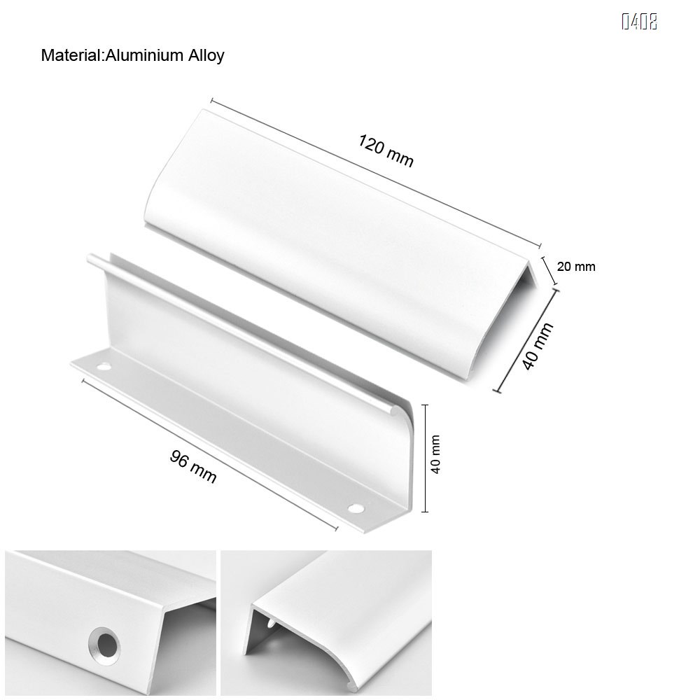 120mm 4.7 Inch Silver Back Mount Finger Edge Pull Concealed Handle for Home Kitchen Door Drawer Cabinet