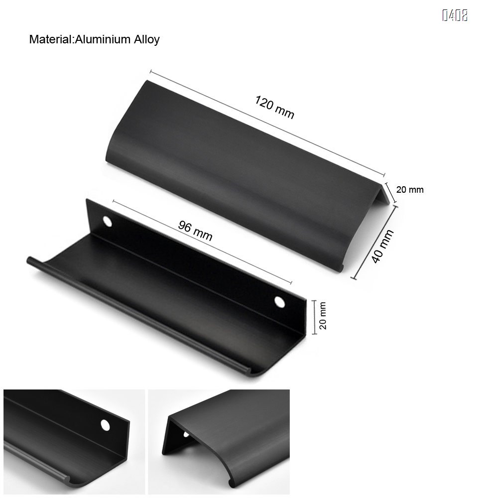 120mm 4.7 Inch Silver Back Mount Finger Edge Pull Concealed Handle for Home Kitchen Door Drawer Cabinet