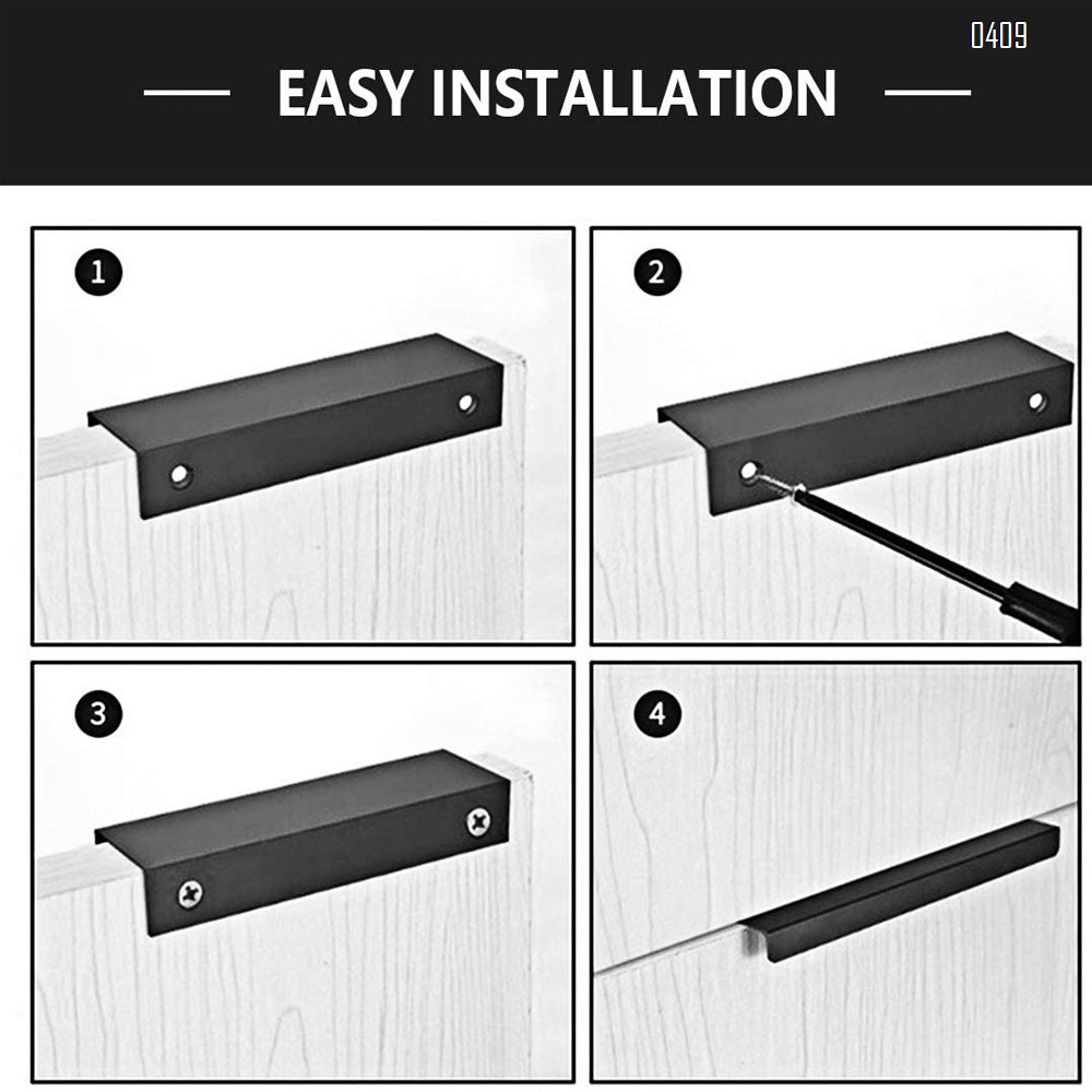 Modern Style Finger Edge Pull Furniture DrawerHandles Hidden Cabinet Kitchen Drawer Concealed Handle Hole Centers 320 mm