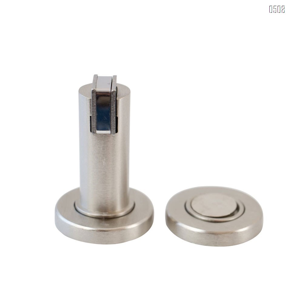 Magnetic Door Stop - Stainless Steel Look Door Holder incl. Fixing Material - Magnetic Door Stopper Floor and Wall Mounted
