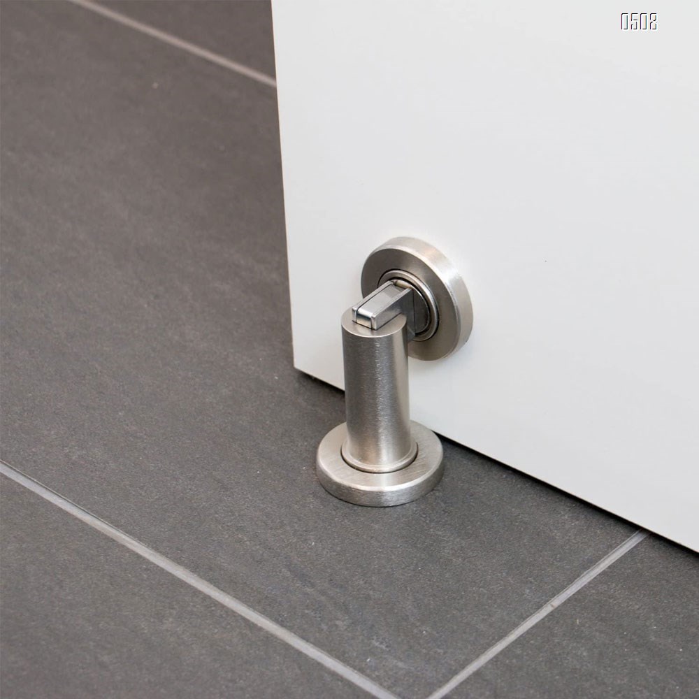 Magnetic Door Stop - Stainless Steel Look Door Holder incl. Fixing Material - Magnetic Door Stopper Floor and Wall Mounted