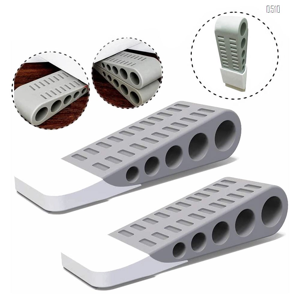 Door Stoppers,Rubber Security Door Stop Wedge with Holder Door Stops for Office Tall Floor Mount Shower Heavy Duty Door