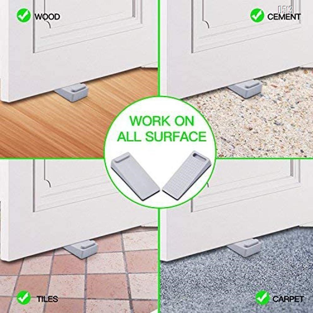 Door Wedge Rubber, Door Stopper, Heavy Duty Slip-resistant and Stackable Door Holders, Adjustable Height and Strong Grip on Tiles, Carpet, Wood,Cement and Laminate Floor