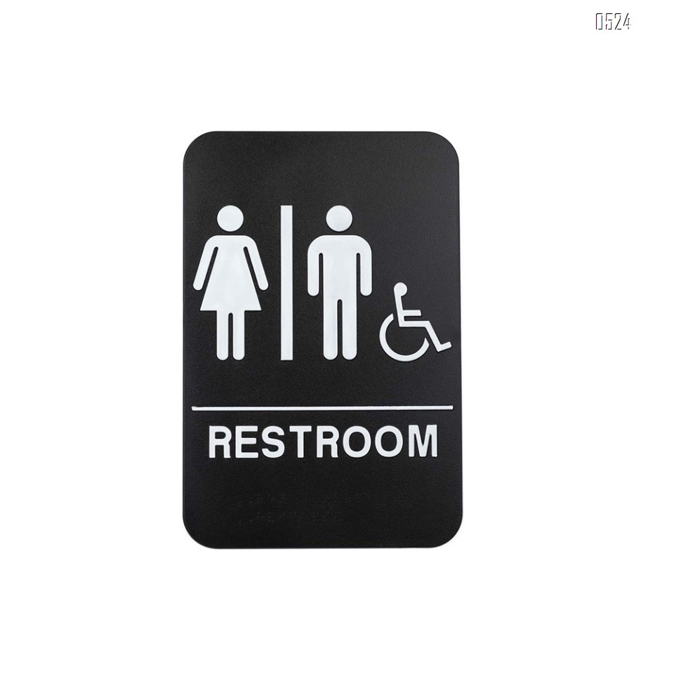 Signs Unisex Braille Restroom Sign - Bathroom Sign with Double Sided 3M Tape