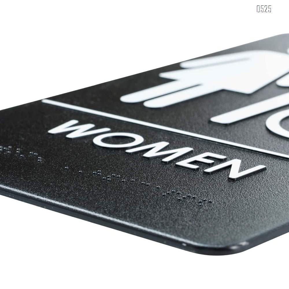 Women Restroom Sign with Wheelchair Black/White - ADA Compliant