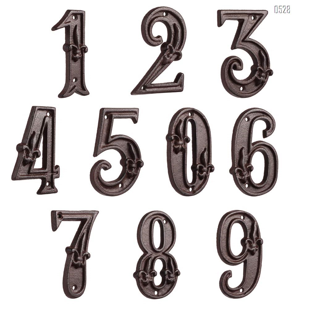 Cast Iron House Numbers 4.7 Inch Home Street Address Plaques Door Number Sign with Classic Anchor Finished