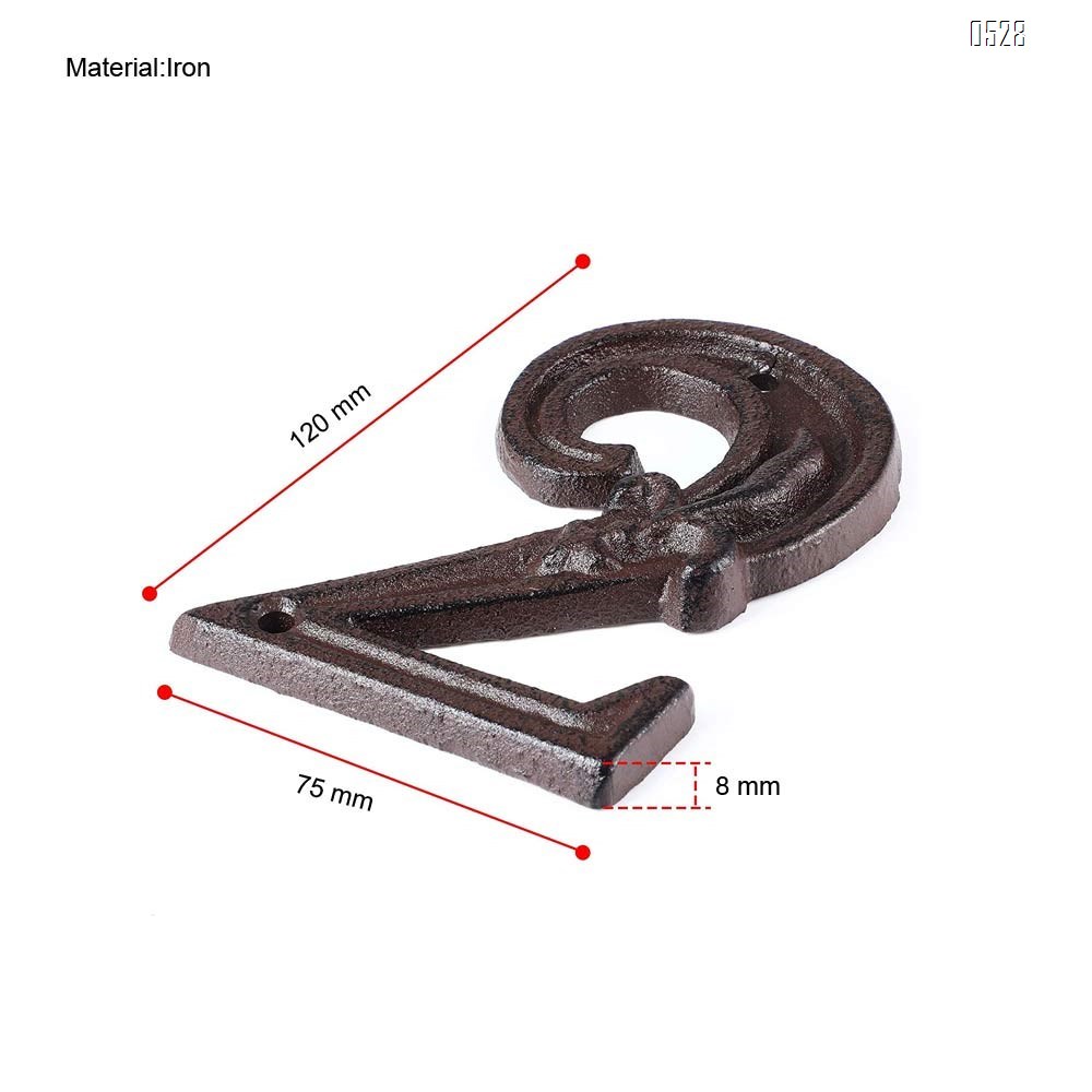 Cast Iron House Numbers 4.7 Inch Home Street Address Plaques Door Number Sign with Classic Anchor Finished