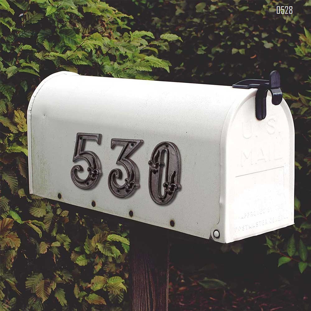 Cast Iron House Numbers 4.7 Inch Home Street Address Plaques Door Number Sign with Classic Anchor Finished